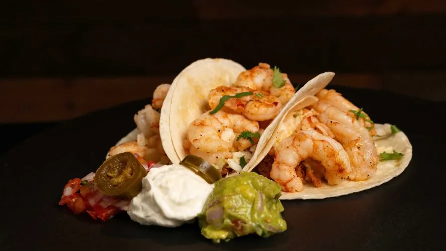 Tacos de langostinos